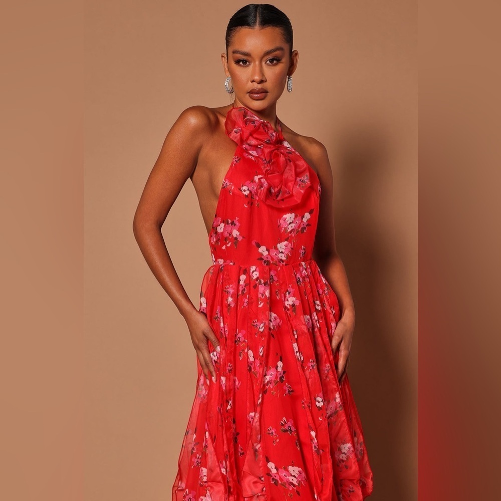 NEW w TAGS 🏷️ FASHION NOVA Floor-length Floral Maxi Dress (Women’s Size Large) - Picture 4 of 17